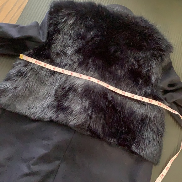 TopShop Longline Pea Coat Faux Fur Vest Navy Small - Picture 14 of 15